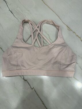 lululemon athletica Blush Pink Crisscross Strappy Sports Bra